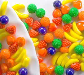 Fototapeta na wymiar fruit sweets of candy used