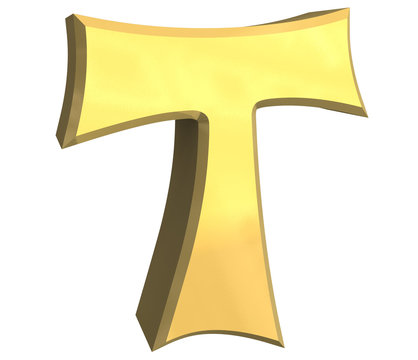 simbolo croce tau in oro