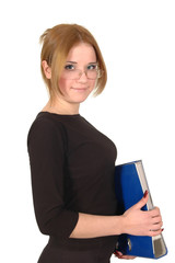 young secretary with a document case