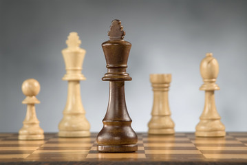  wooden chess game pieces © Bruce Shippee