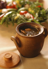 pot with meat