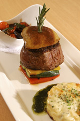 piece of fried meat with vegetables