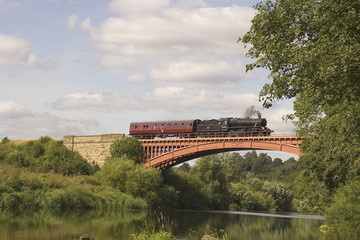 steam train and carriage.