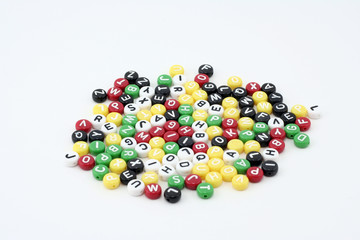 The small letters on beads