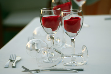 table with wine glass