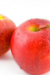 red wet apples