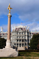 old executive office building w.statue