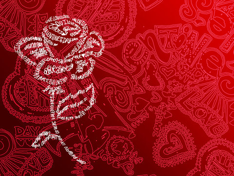 rose typos fond rouge