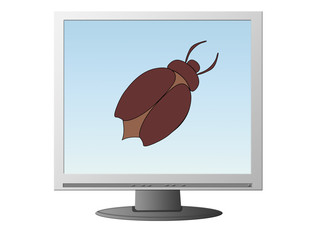 isolated lcd monitor with a  bug