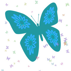 big blue butterfly poster