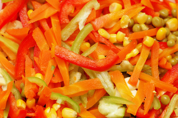 close up of salad with fresh vegetables
