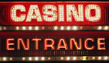 Fotobehang neon casino entrance sign © MaxFX