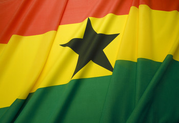 landscape view of ghanaian flag.