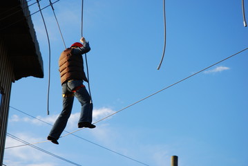 courageous woman taking a big risk