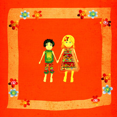 grunge illustration, children picture