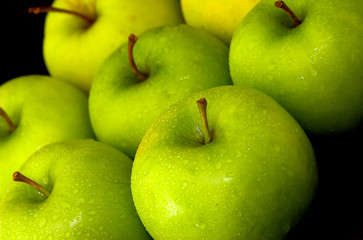 mixed whole green apples