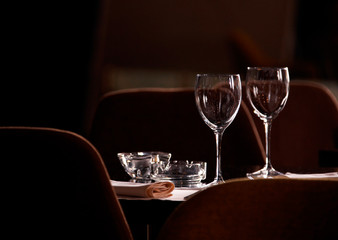 table and glass