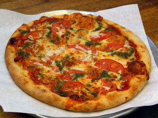 freshly baked pizza pie