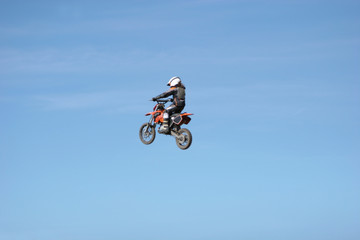 motorcycle flying in the air