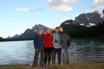 happy family in the rockies