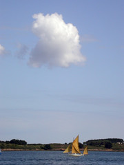 Fototapeta na wymiar le voilier et le nuage