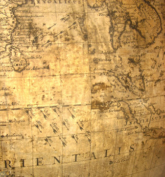 rare, mythical ancient map (fragment of a globe)