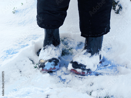 snow in boots