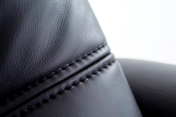 seam on black leather