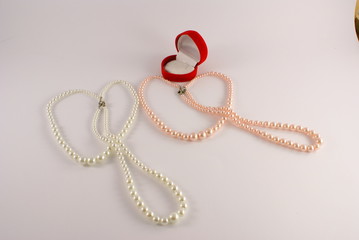 pearls white and pink