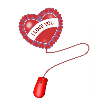 mouse with valentines heart ilu