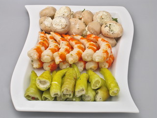 gebratene gemüse & meeres früchte