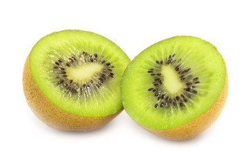 sliced open kiwi (isolated on white)