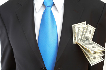 businessman with dollars