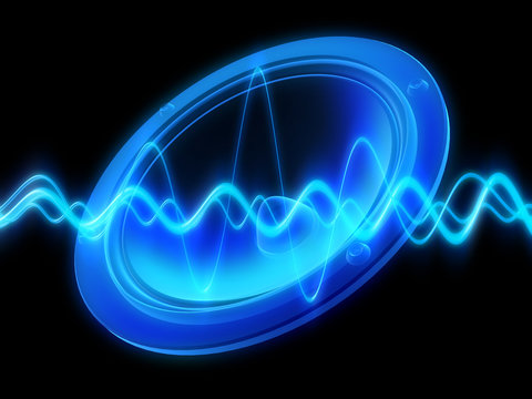 lautsprecher mit audiowellen