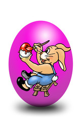 pinkes ei mit hase