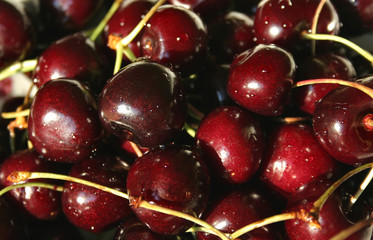 wet cherries