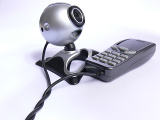 webcam and phone