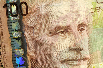 canadian dollars close up