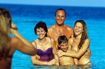 famiglia al mare