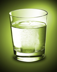 glas, wasser, tablette, medizin, grün