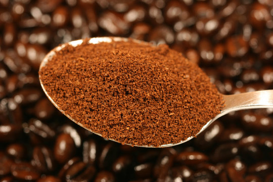 Ground Coffee On A Spoon