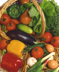 basket with vegetable