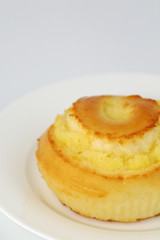 sweet bun on white plate