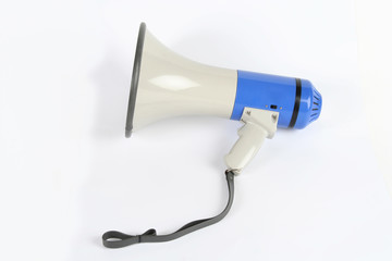 blue and beige megaphone