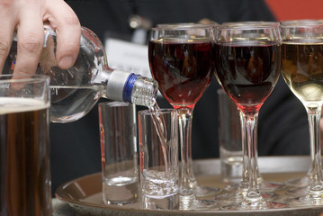 glasses with wine.