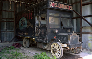 very old black truck
