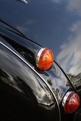 abstract detail of classic british car trunk