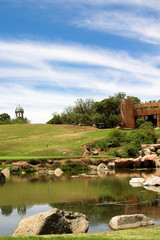 lake on the golf course.
