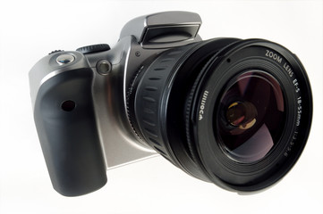 Fototapeta premium digital slr camera with attached zoom lens