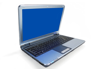 laptop with blue screen
